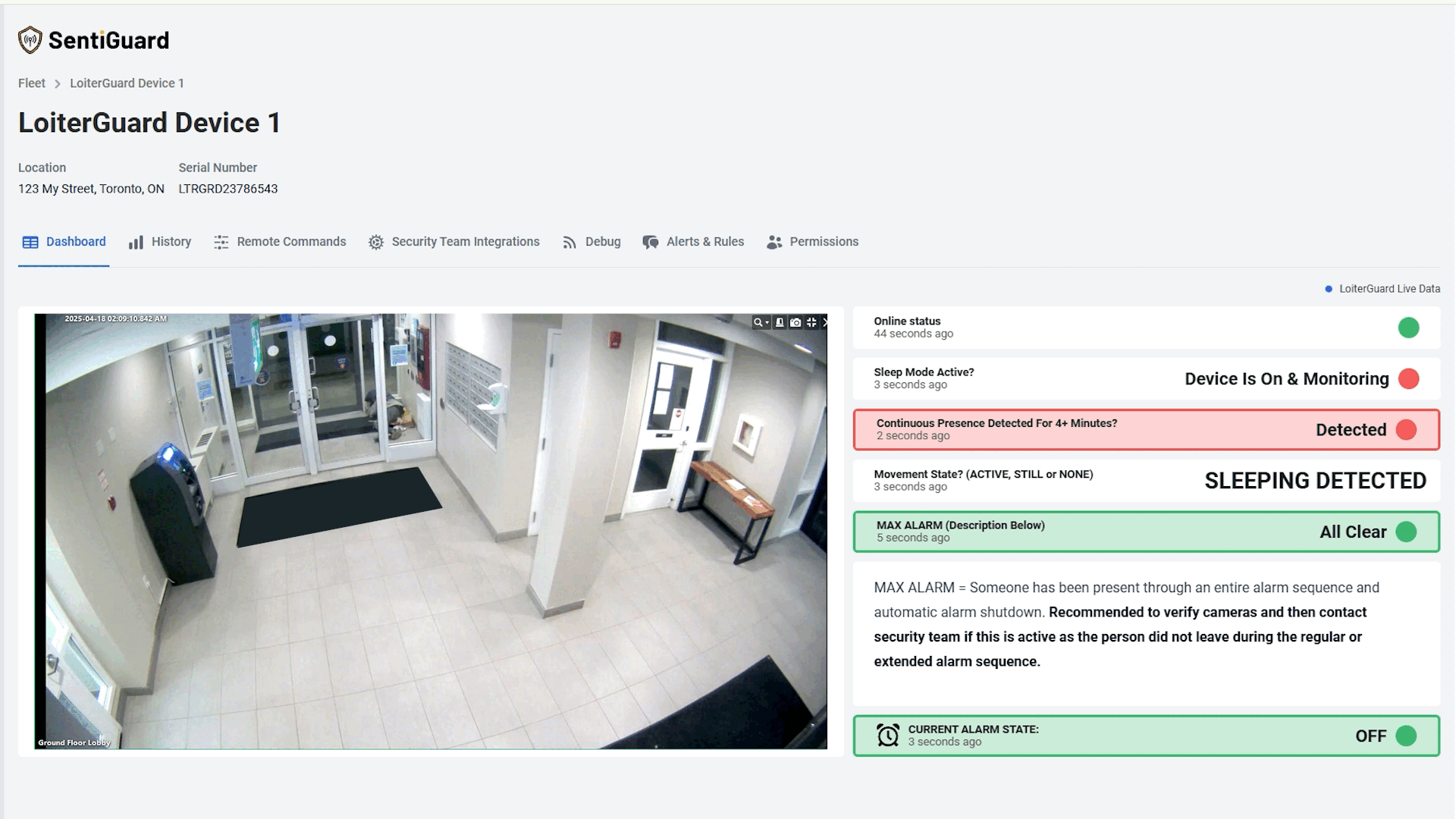 LoiterGuard in action